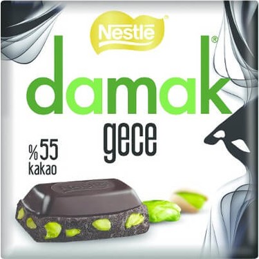 شکلات داماک تلخ ۵۵٪ با مغز پسته واقعی نستله ۶۰ گرم