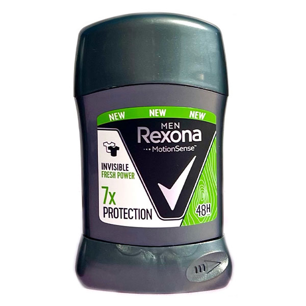 مام استیک ضد تعریق مردانه رکسونا مدل Invisible Fresh Power با فرمولاسیون ضد لک و محافظت 48 ساعته از تعریق.
