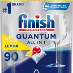 Finish Quantum قرص ماشین ظرفشویی اصل ۹۰ عددی برای چربی‌زدایی و براق‌کنندگی ظروف