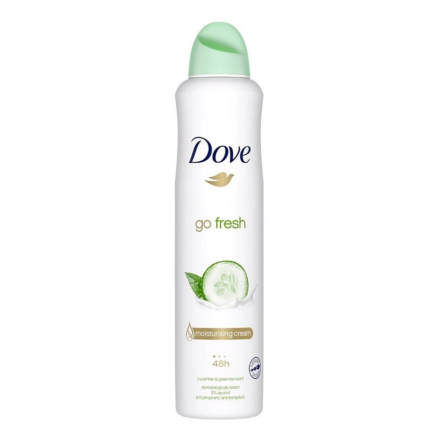 اسپری ضد تعریق زنانه داو مدل Go Fresh رایحه خیار و چای سبز حجم 250 میل