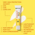 ضد آفتاب فلوئیدی ویتامین c بی رنگ گارنیر با spf 50