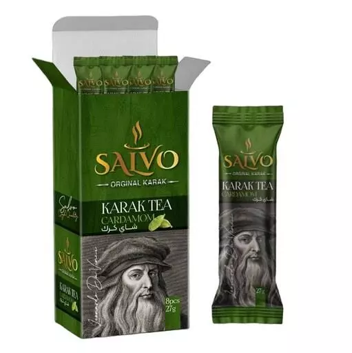 چای کرک ساشه ای 27 گرم طعم هل بسته 8 عددی برند salvo چای کرک ساشه ای 27 گرم طعم هل بسته 8 عددی برند salvo