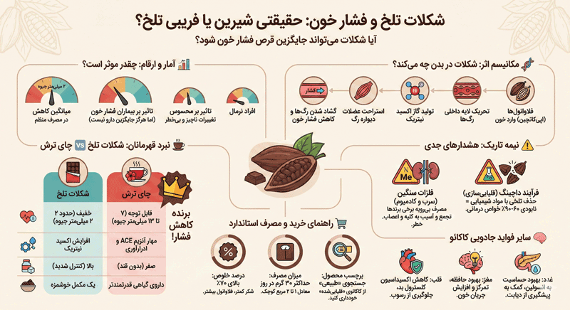 شکلات تلخ و فشار خون