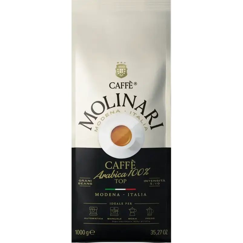 دانه قهوه مولیناری یک کیلوگرم 100 عربیکا مدل Molinari caffe arabica